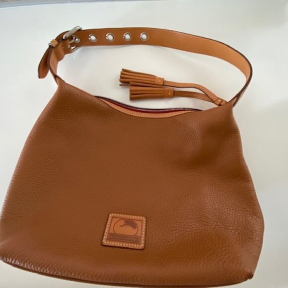 Dooney & Bourke Brown Leather Hobo Bag with Tassel - Picture 1 of 2